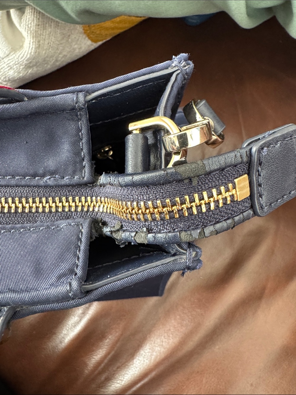 kate spade Navy Tote with Red-Trim Top Handles - Picture 6 of 6